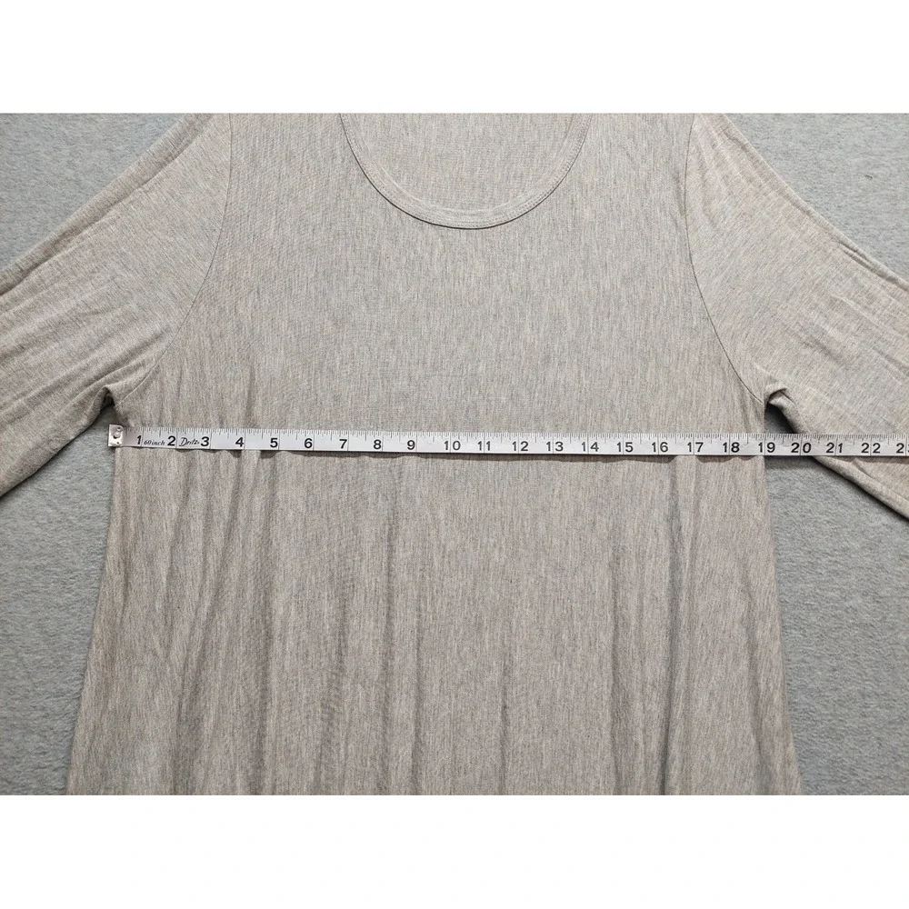 Oddy Women Sweater 3XL Gray Fringe Hem 3/4 Sleeve‎ Lightweight Knit Boho Western